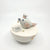 Porcelain sugar bowl with white bird and gold heart