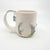 Porcelain fox mug with blue mushrooms (pastel)