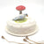 Blue bird and red mushroom butterdish