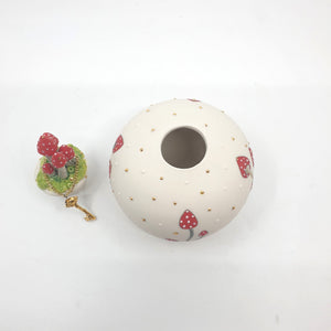 Mushroom orb/vase with ceramic gold key