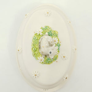 Fawn and moss butterdish 20% off Easter Sale