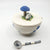 Porcelain sugar bowl with blue mushroom and sleeping bunny 20% off Easter sale