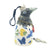 Bird bell with yellow flowers, blue butterflies and gold accents