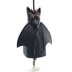 Bat sculpture (black and copper with wings out)