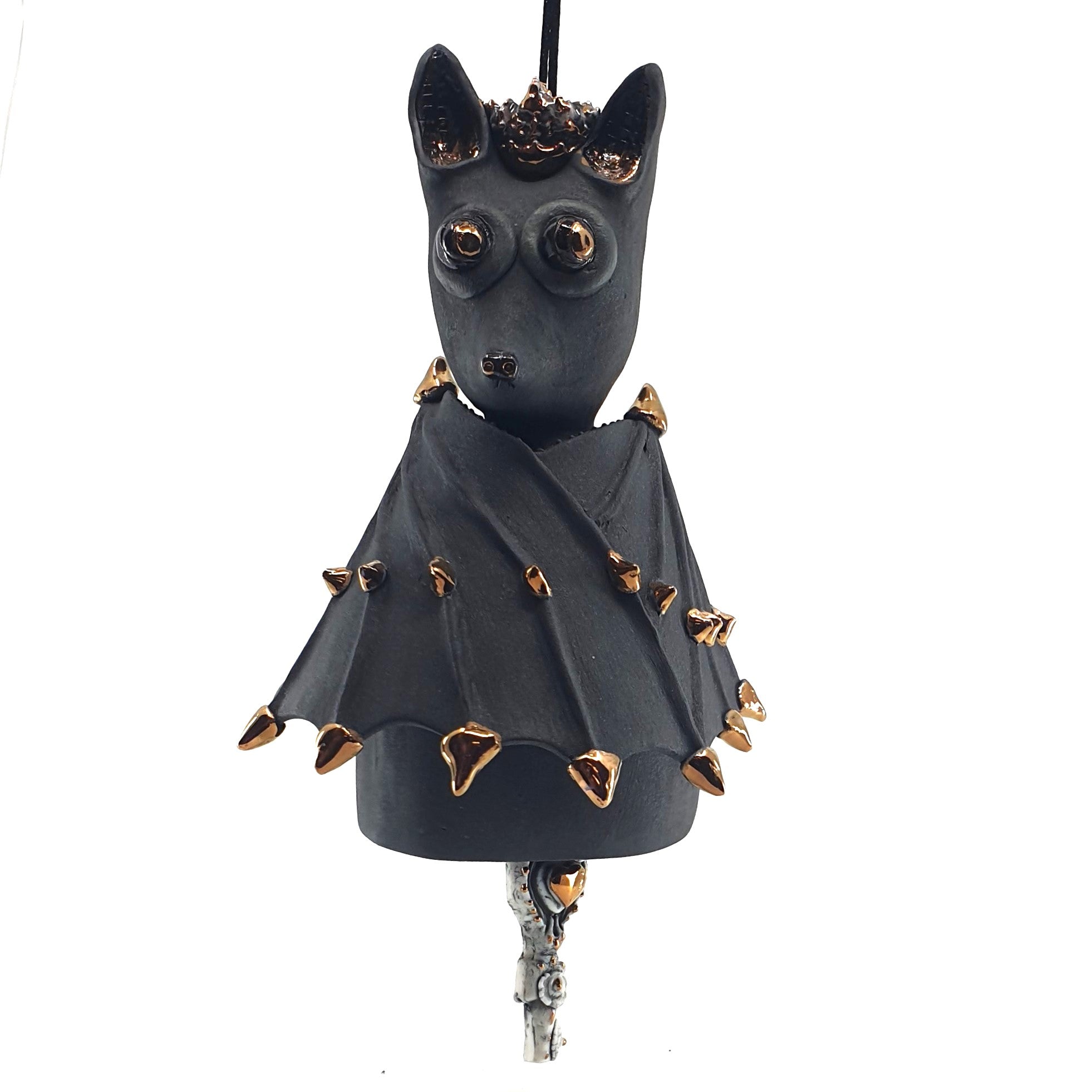 Bat Sculpture (black and copper with spikey coat)
