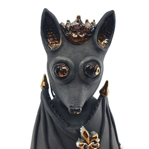 Bat sculpture (black and copper with flowers)