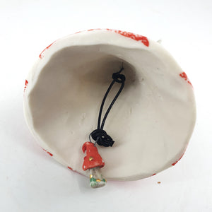 Baby Bird bell (medium with red and white coat)