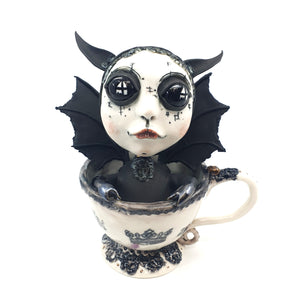 Goth Queen in a teacup (with lace)