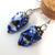 Gift packed rescue bat earrings (blue and white with gold)