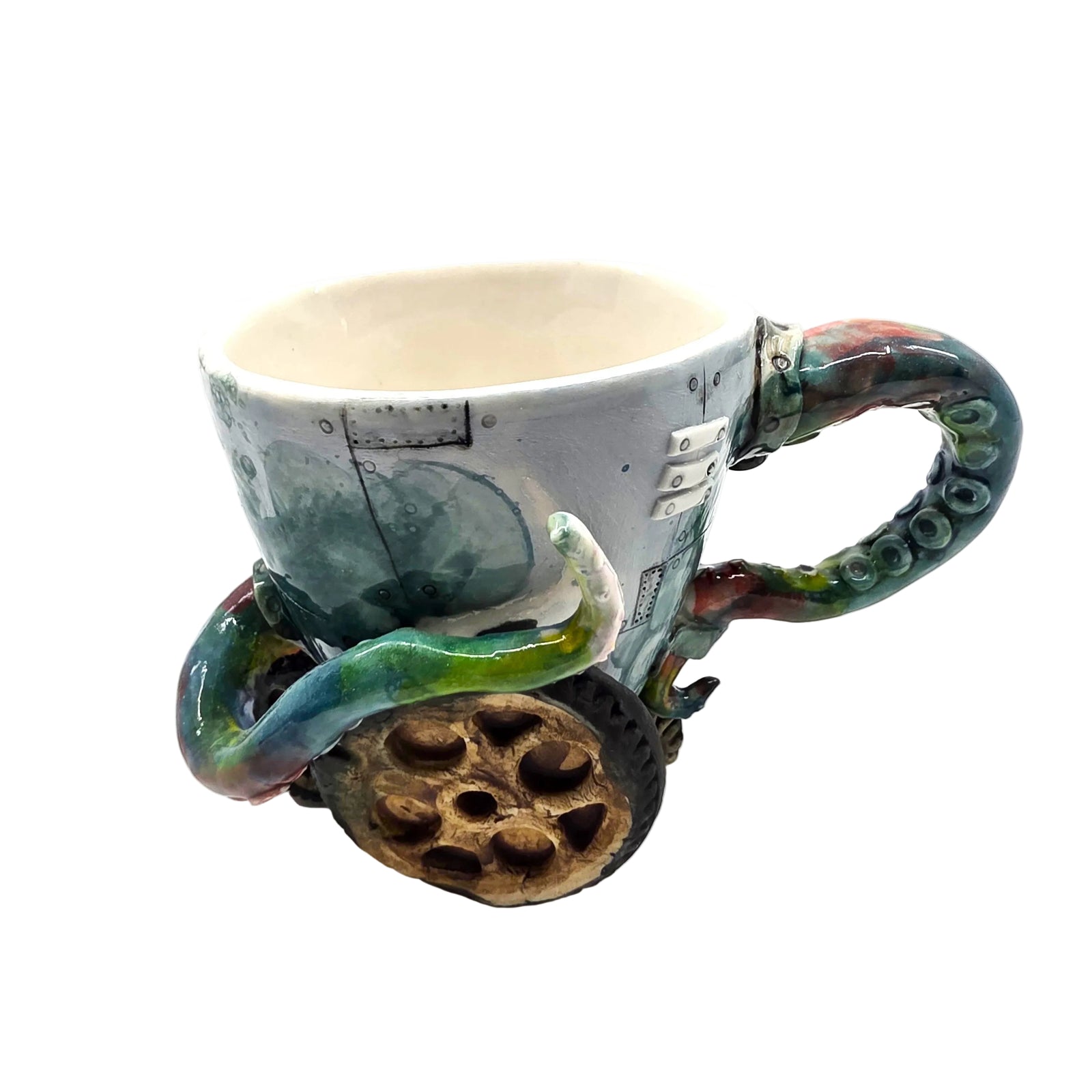 Kraken mug on wheels