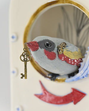 Nestwork (with banksias and firetail finch)