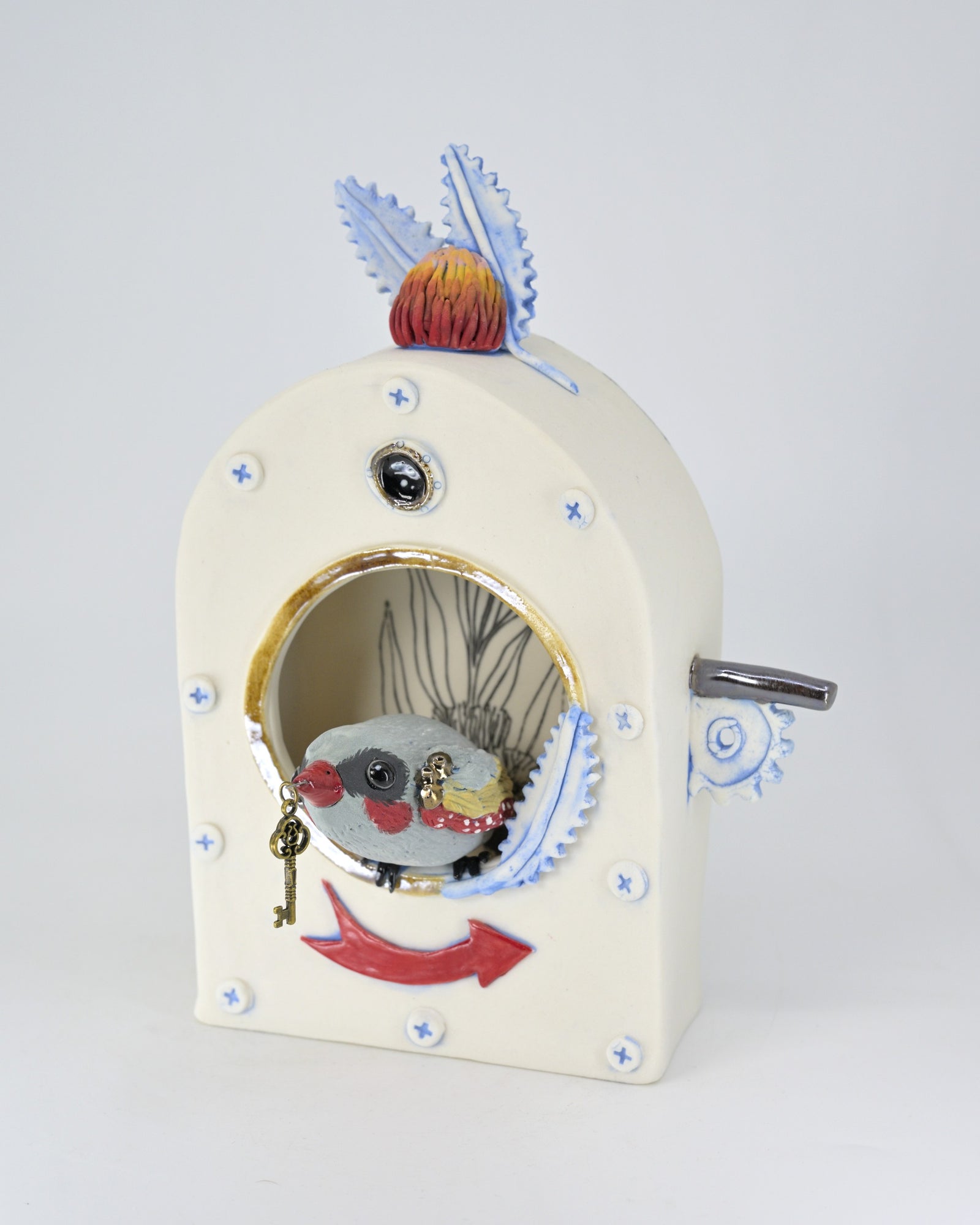 Nestwork (with banksias and firetail finch)