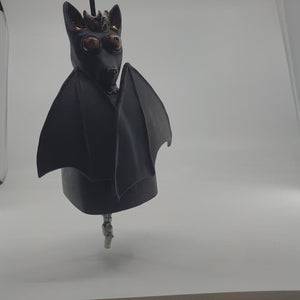 Bat sculpture (black and copper with wings out)